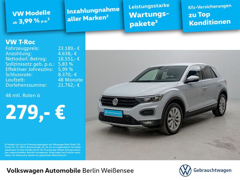 White silver metallic Gebraucht 2020 VW T-Roc Sport SUV | 23.189 € (Guter Preis) - Bild 1/4