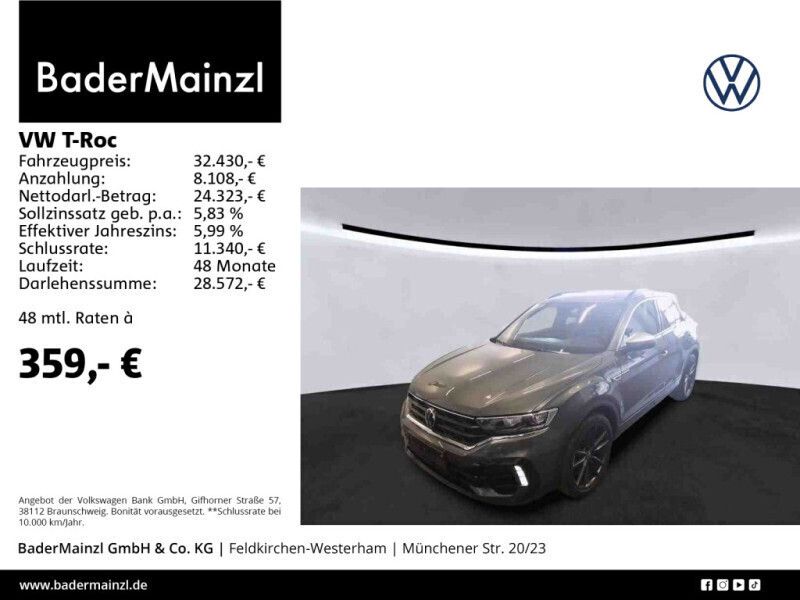 Grau Gebraucht 2021 VW T-Roc R SUV | 32.430 € (Fairer Preis) - Bild 1/3
