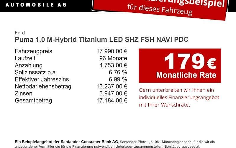 Gebraucht Ford Puma Titanium 125 PS (91 kW) 2023 Grau SUV