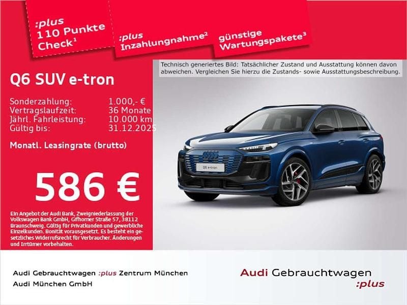 Ascariblau metallic Gebraucht 2025 Audi Q6 e-tron Edition .1 SUV | 64.099 € (Superpreis) - Bild 1/2