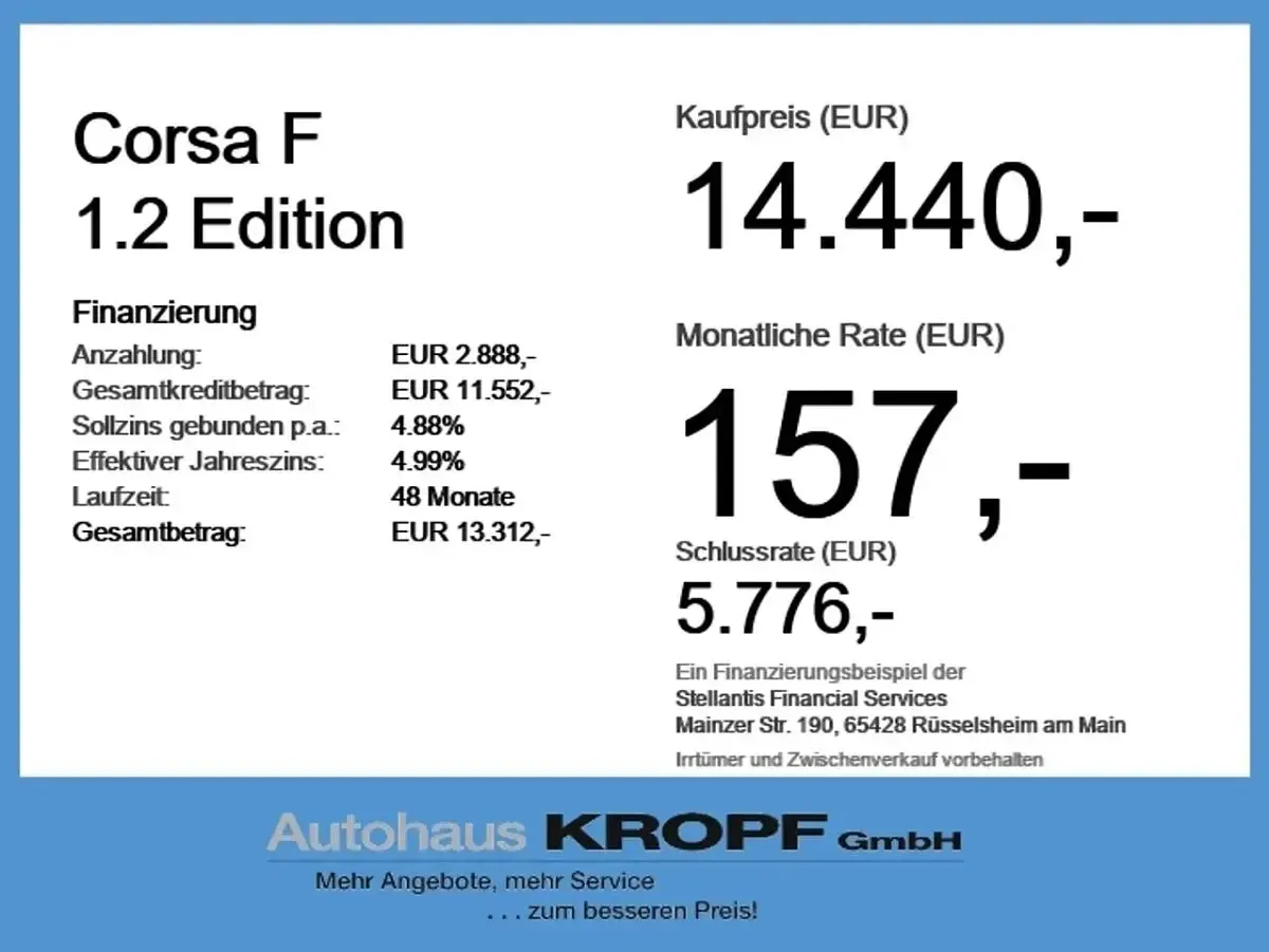 Gebraucht Opel Corsa Edition 75 PS (55 kW) 2022 Perl blau Kleinwagen