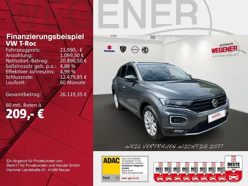 Gebraucht VW T-Roc Sport 190 PS (139 kW) 2018 Grau SUV