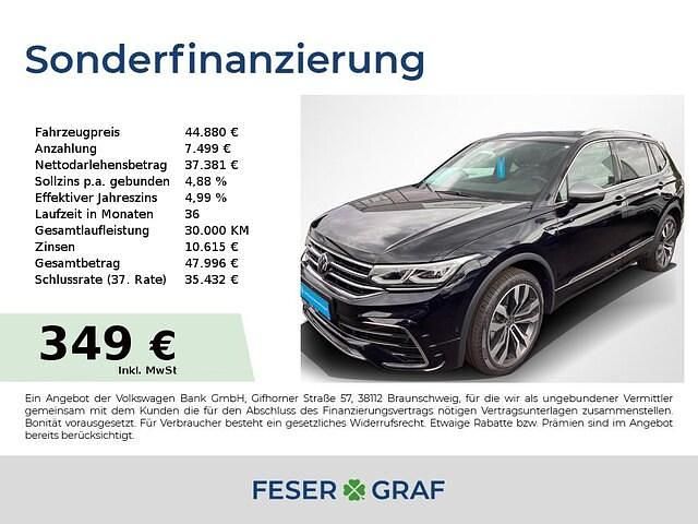 Deep black perleffekt Gebraucht 2024 VW Tiguan Allspace R-line SUV | 44.880 € (Fairer Preis) - Bild 1/1