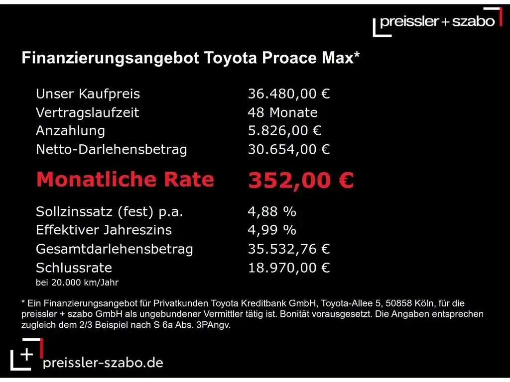 Gebraucht Toyota Proace H2 140 PS (102 kW) 2024 Weiß Van / Kleinbus