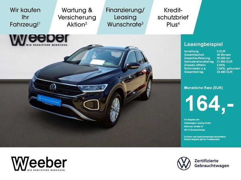 Schwarz Gebraucht 2024 VW T-Roc Life SUV | 22.290 € (Guter Preis) - Bild 1/4
