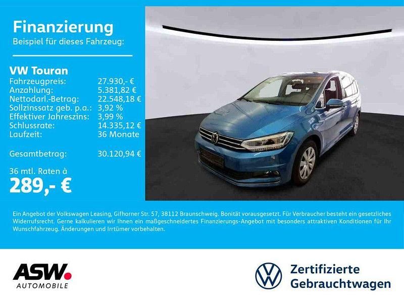 Caribbean blue metallic Gebraucht 2022 VW Touran Highline Van / Kleinbus | 27.930 € (Fairer Preis) - Bild 1/4