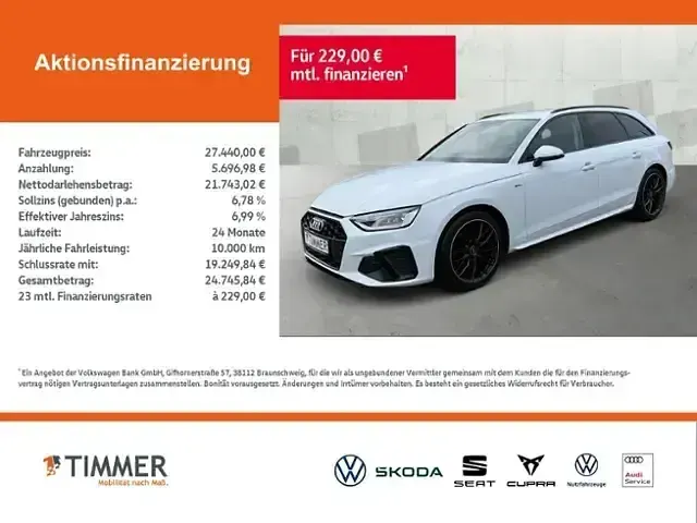 Używany Audi A4 S-Line 163 KM (119 kW) 2022 Biały Kombi