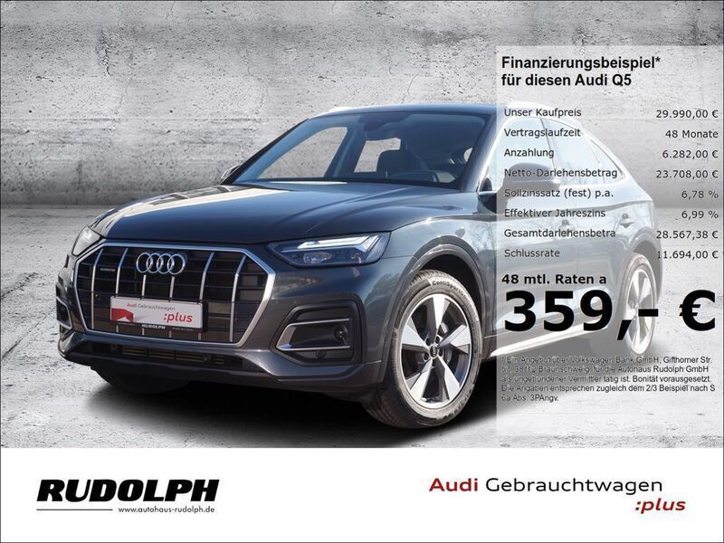 Manhattangrau metallic Gebraucht 2021 Audi Q5 Sportback Advanced Plus SUV | 31.990 € (Fairer Preis) - Bild 1/4