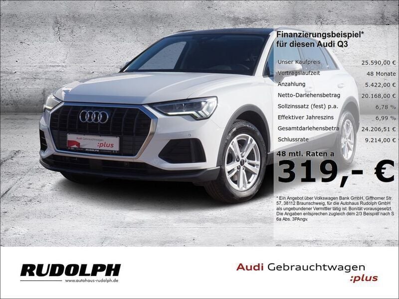 Weiss Gebraucht 2021 Audi Q3 Advanced SUV | 25.590 € (Superpreis) - Bild 1/4