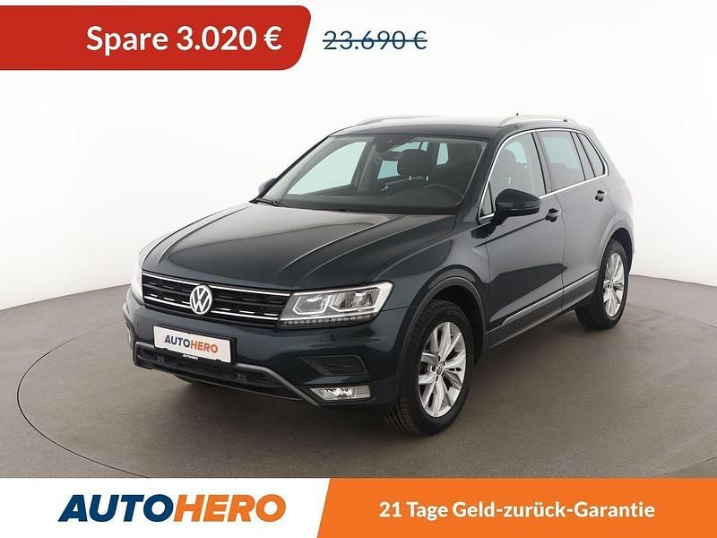 Grün Gebraucht 2016 VW Tiguan Highline SUV | 20.670 € (Superpreis) - Bild 1/3