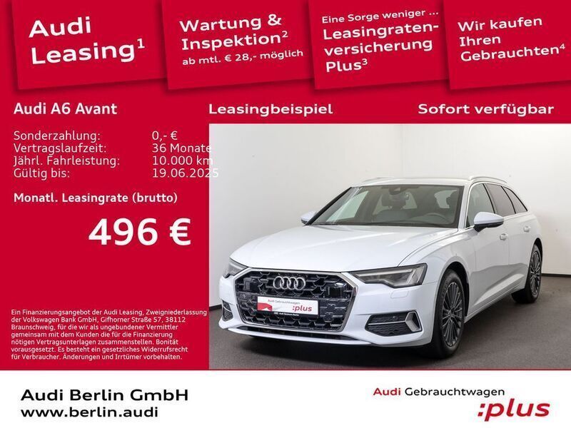 Gletscherweiß metallic Gebraucht 2024 Audi A6 Advanced Plus Kombi | 53.900 € - Bild 1/3