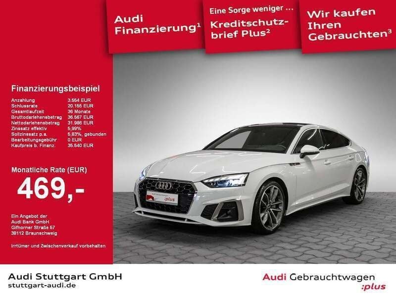 Gletscherweiß Gebraucht 2021 Audi A5 Sportback S-Line Limousine | 35.540 € (Fairer Preis) - Bild 1/2