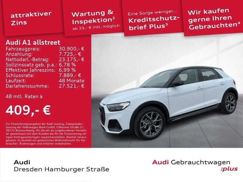 Gletscherweiß metallic Neu 2025 Audi A1 Ambiente Kleinwagen | 30.900 € (Fairer Preis) - Bild 1/3