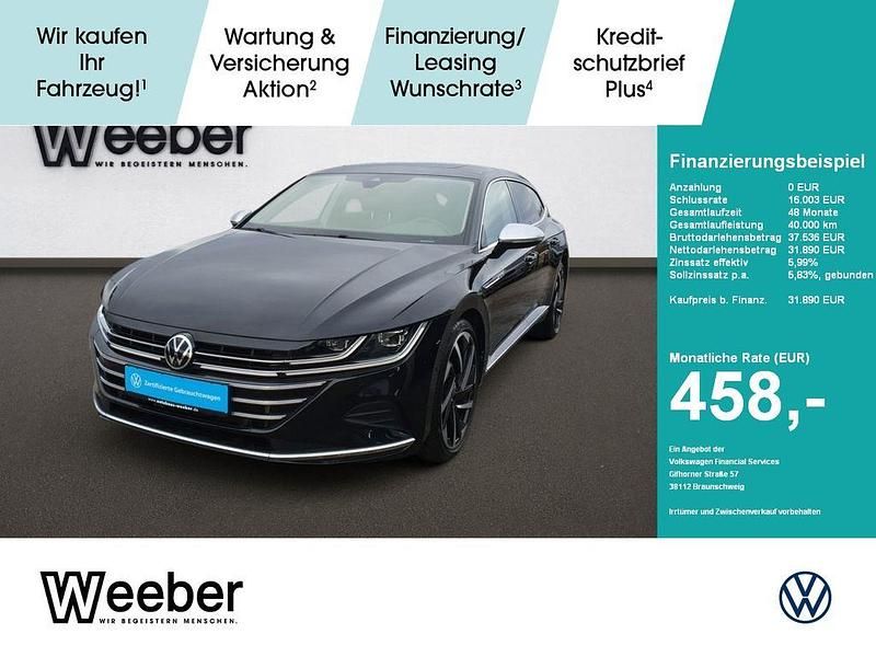 Deep black perleffekt (metallic) Gebraucht 2021 VW Arteon Elegance Kombi | 31.890 € (Fairer Preis) - Bild 1/4