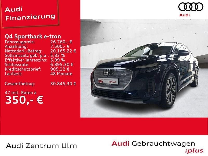 Navarrablau metallic Gebraucht 2022 Audi Q4 Sportback e-tron Advanced SUV | 26.830 € (Guter Preis) - Bild 1/4