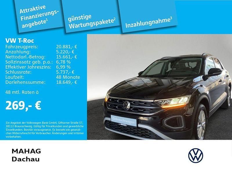Schwarz Gebraucht 2023 VW T-Roc Life SUV | 20.881 € (Fairer Preis) - Bild 1/3