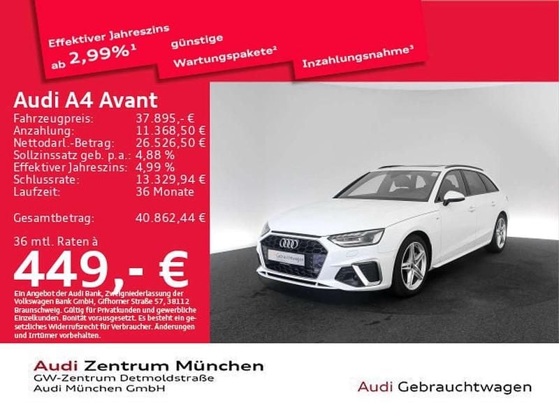 Gebraucht Audi A4 S-Line 204 PS (150 kW) 2024 Arkonaweiß Kombi