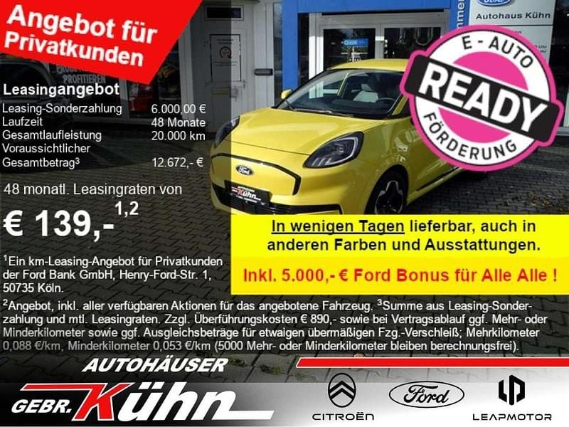 Neu Ford Puma Gen-E Premium 122 kW (167 PS) 2026 Electric yellow metallic SUV
