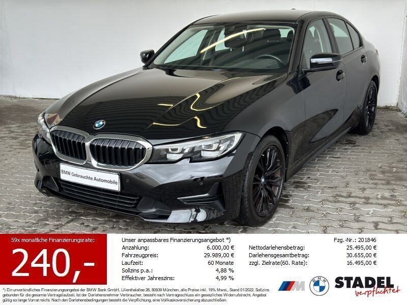 Schwarz uni Gebraucht 2022 BMW 318 Sport Line Limousine | 27.999 € (Guter Preis) - Bild 1/4