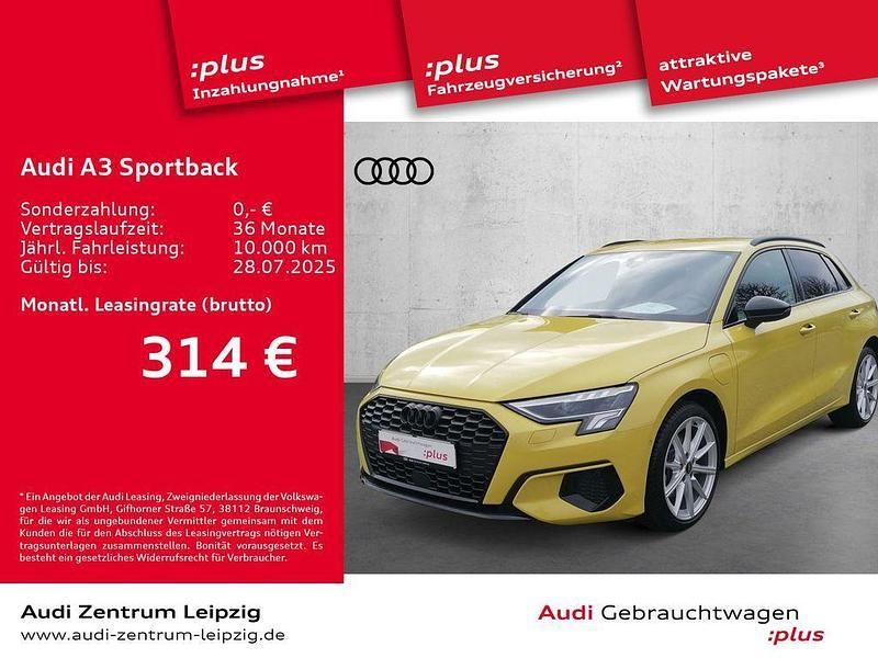 Gelb Gebraucht 2024 Audi A3 Sportback e-tron S-Line Limousine | 38.160 € (Teuer) - Bild 1/1