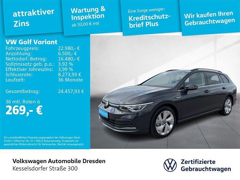 Grau Gebraucht 2021 VW Golf VIII Style Kombi | 22.980 € (Guter Preis) - Bild 1/4