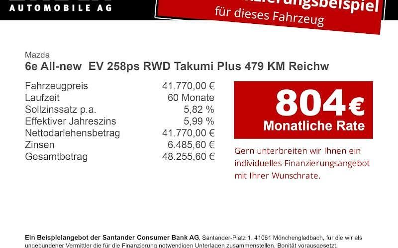 Neu Mazda 6e Takumi-Line 189 kW (258 PS) 2025 Schwarz Limousine