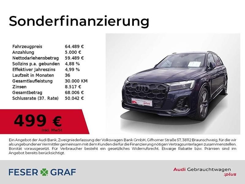 Waitomoblau metallic Gebraucht 2025 Audi Q7 S-Line SUV | 64.489 € (Guter Preis) - Bild 1/2