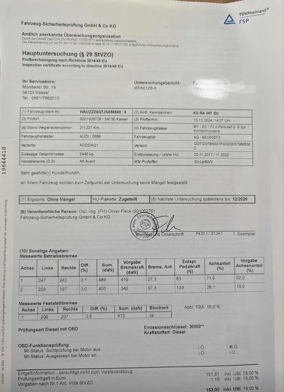 Grau Gebraucht 2017 Audi A6 Kombi | 14.600 € (Guter Preis) - Bild 1/4
