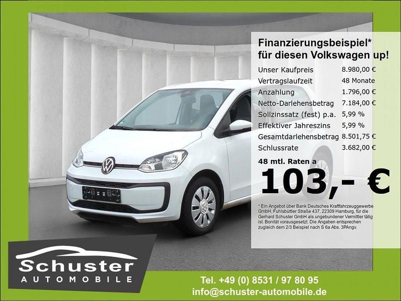 Weiss Gebraucht 2021 VW up! R Kleinwagen | 8.980 € (Guter Preis) - Bild 1/4