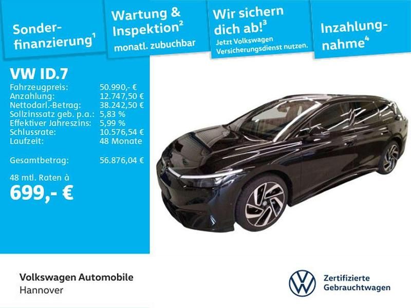 Grenadillschwarz metallic Gebraucht 2025 VW ID.7 Pro Limousine | 50.990 € - Bild 1/3