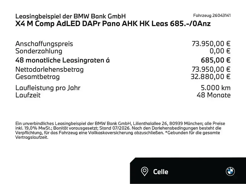 Gebraucht BMW X4 M Competition Edition 510 PS (375 kW) 2025 Black sapphire (schwarz) SUV