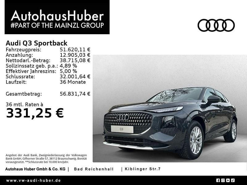 Grau Neu 2026 Audi Q3 Sportback Sport SUV | 51.620 € (Etwas zu teuer) - Bild 1/4