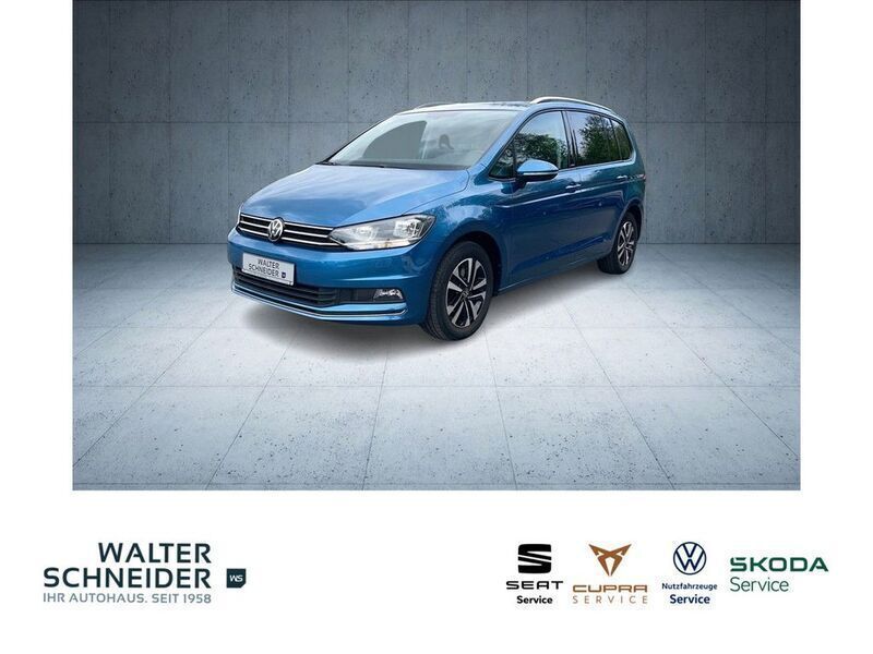 Caribbean blue metallic Gebraucht 2021 VW Touran United Van / Kleinbus | 23.850 € (Guter Preis) - Bild 1/4