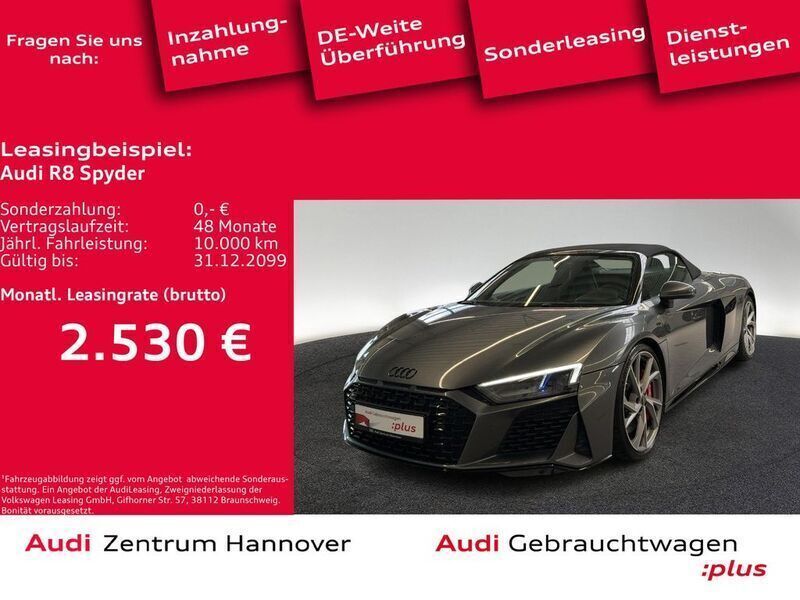 6y daytonagrau perleffekt (metallic) Gebraucht 2021 Audi R8 Spyder Ambiente Cabrio | 138.950 € - Bild 1/4
