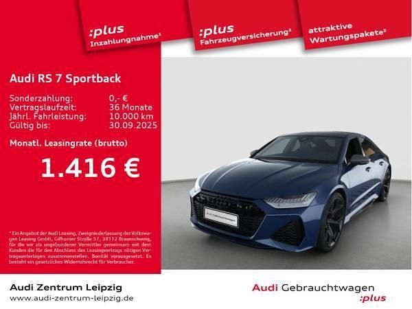 Blau (ascariblau metallic) Gebraucht 2024 Audi RS7 Sportback Ambiente Kleinwagen | 119.991 € (Superpreis) - Bild 1/3