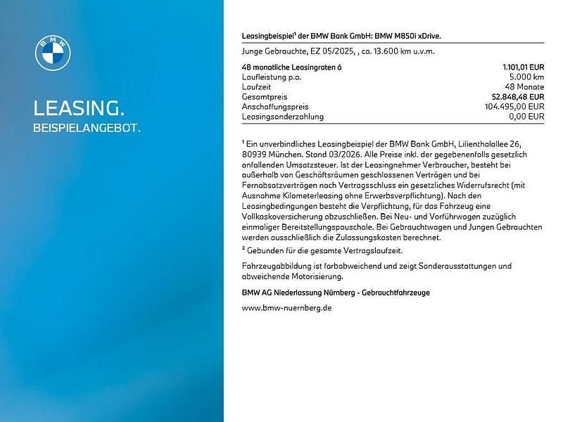 Gebraucht BMW M850 Performance 530 PS (389 kW) 2025 Blau Coupé