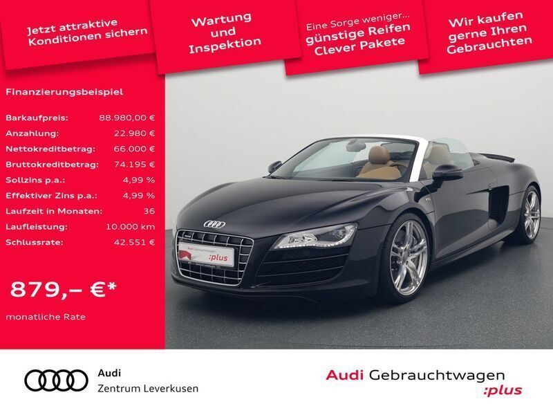 Phantomschwarz Gebraucht 2011 Audi R8 Spyder Advanced Cabrio | 88.980 € (Etwas zu teuer) - Bild 1/4