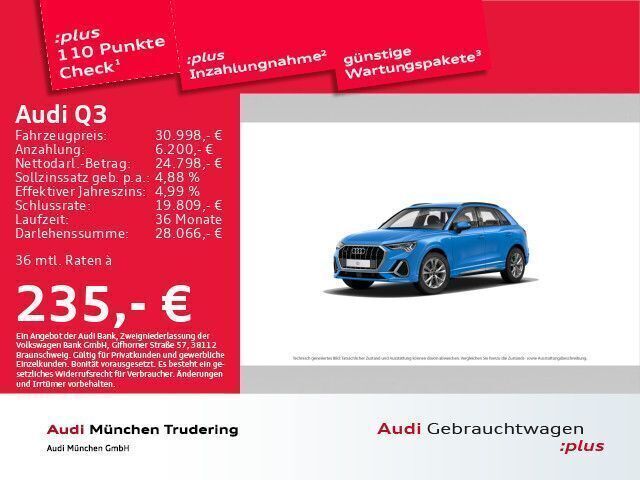 Blau Gebraucht 2021 Audi Q3 S-Line SUV | 36.444 € (Superpreis) - Bild 1/2