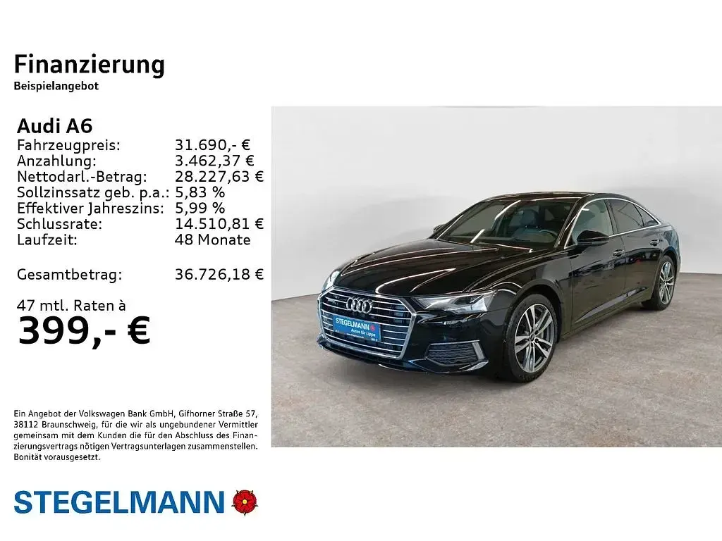Gebraucht Audi A6 Design 299 PS (219 kW) 2022 Brillantschwarz Limousine
