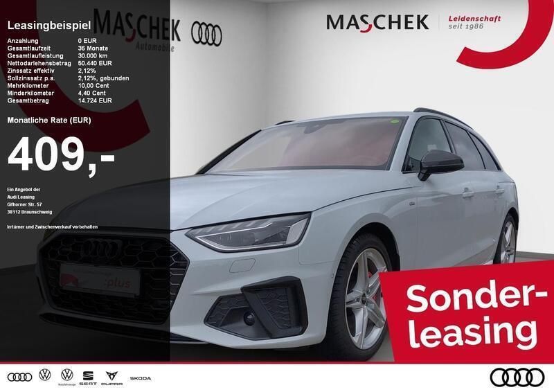 Gletscherweiss metallic Gebraucht 2024 Audi A4 S-Line Kombi | 50.440 € - Bild 1/4