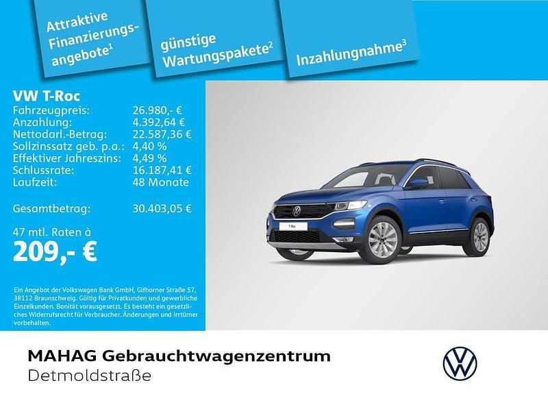 Blau Gebraucht 2021 VW T-Roc Sportline SUV | 26.980 € (Guter Preis) - Bild 1/2