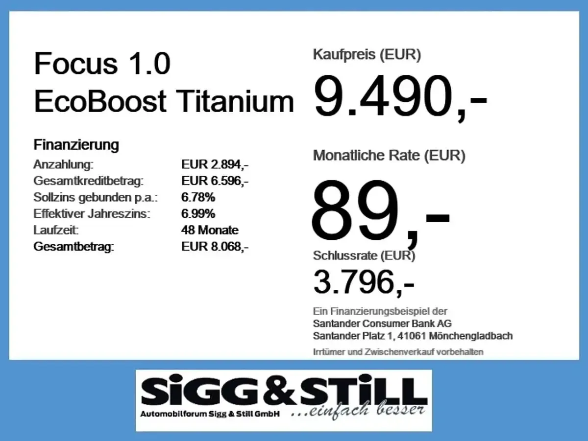 Brugt Ford Focus Titanium 125 HK (91 kW) 2018 Blå Sedan