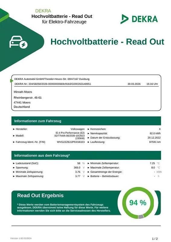 Gebraucht VW ID.4 Pro Performance 110 kW (150 PS) 2022 Blau SUV