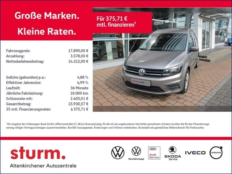 Gebraucht VW Caddy Trendline 125 PS (91 kW) 2018 Mojave beige metallic Van / Kleinbus