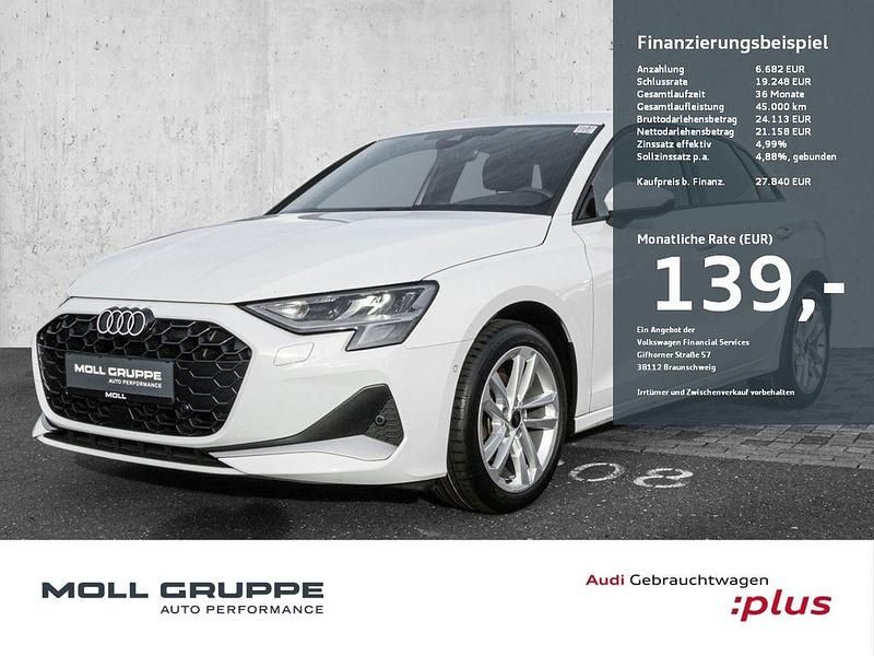 Gletscherweiß metallic Gebraucht 2025 Audi A3 Advanced Plus Limousine | 27.840 € (Guter Preis) - Bild 1/4