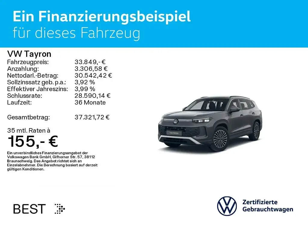 Gebraucht VW Tayron Life 150 PS (110 kW) 2025 Grau SUV