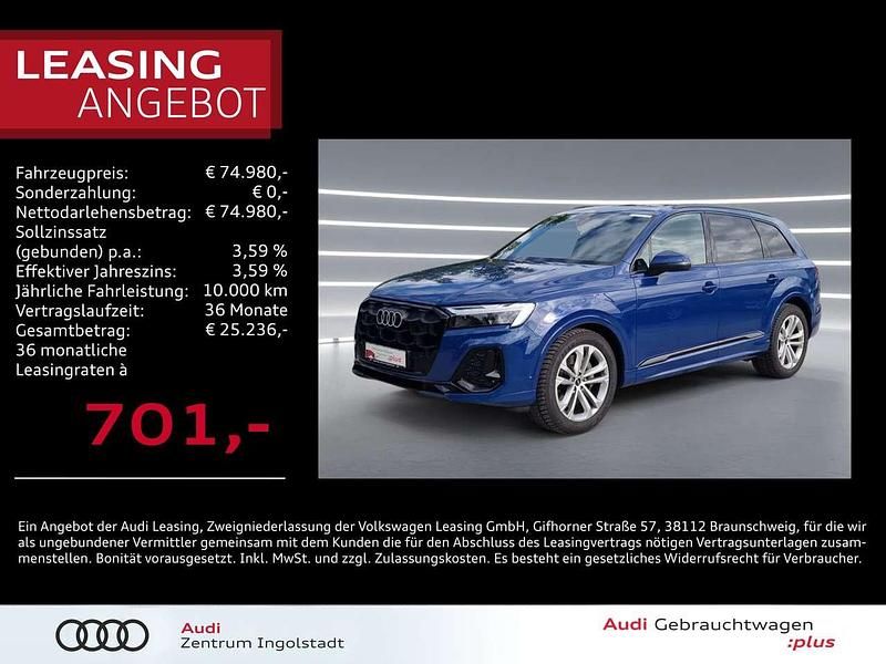 Ascariblau metallic Gebraucht 2024 Audi Q7 S-Line SUV | 74.980 € (Fairer Preis) - Bild 1/3