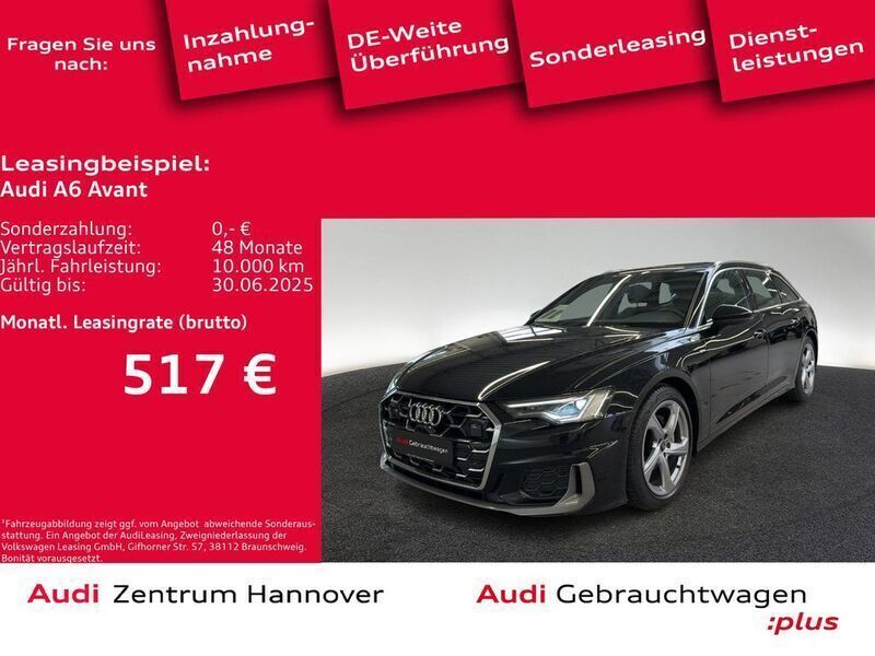 0e mythosschwarz metallic Gebraucht 2024 Audi A6 S-Line Kombi | 48.450 € (Teuer) - Bild 1/4