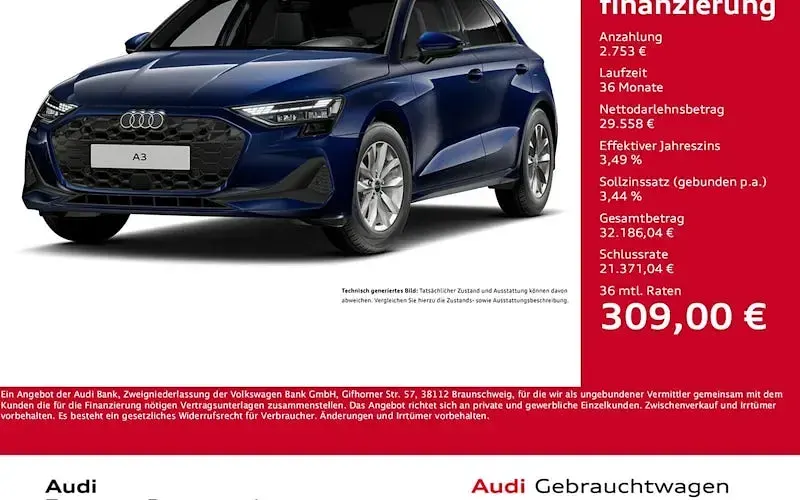 Usata Audi A3 Sport 150 CV (110 kW) 2025 Berlina