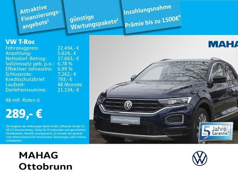 Blau Gebraucht 2020 VW T-Roc United SUV | 23.791 € (Fairer Preis) - Bild 1/2